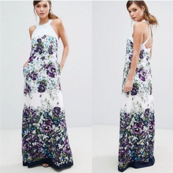 Ted Baker Entangled Enchantment Ziloh Bow Detail Maxi Dress Ted Sz 0 US 2/4 NWOT - Picture 16 of 16